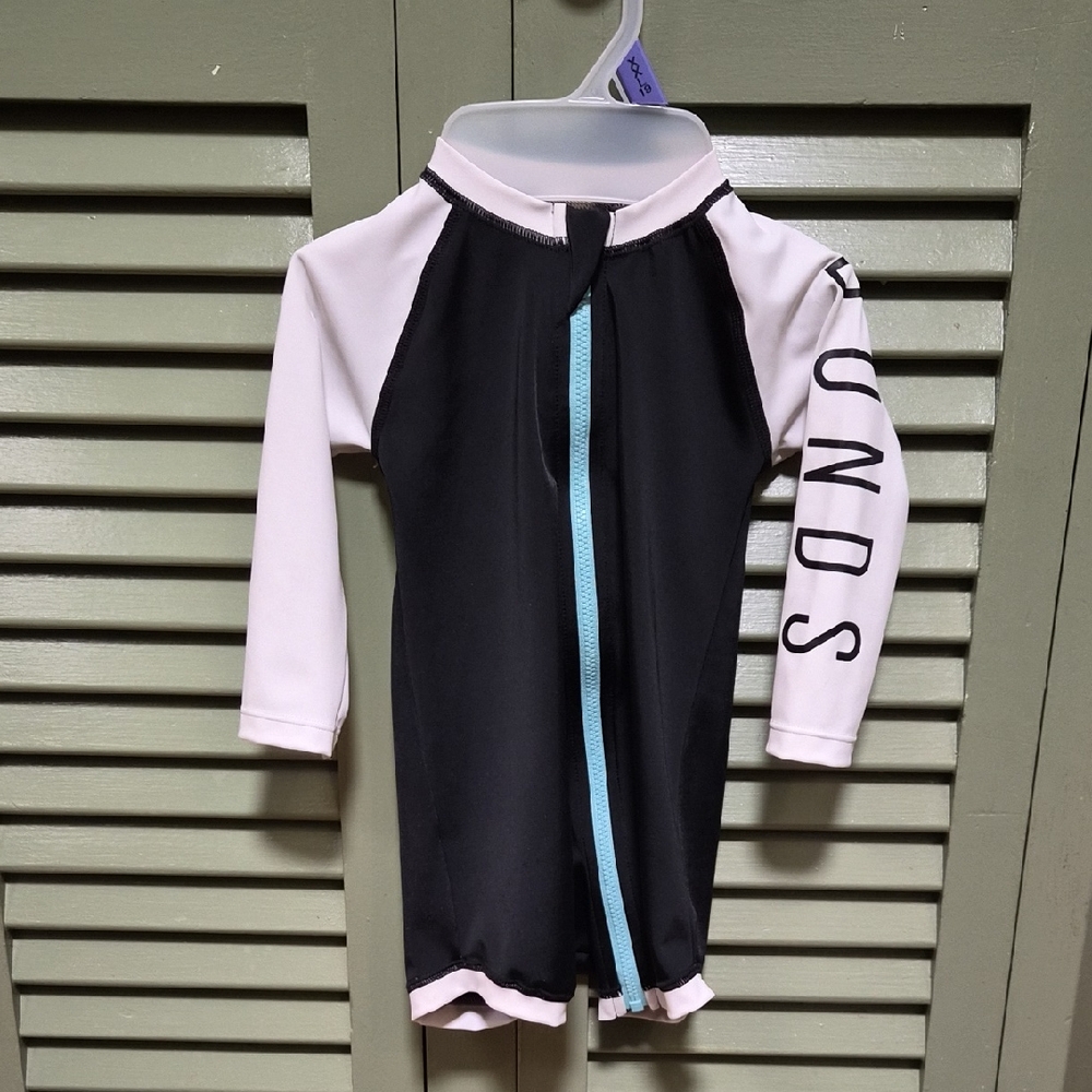 Baby 6-12 Months Bonds Black And White Sunsuit/swimsuit